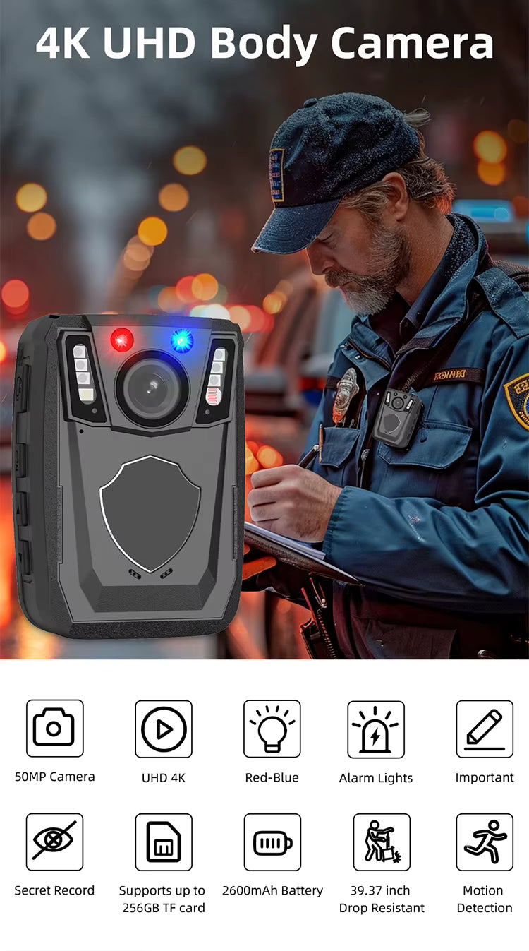 Mini Cámara de Seguridad 4K 50MP IP66 Impermeable con Visión Nocturna