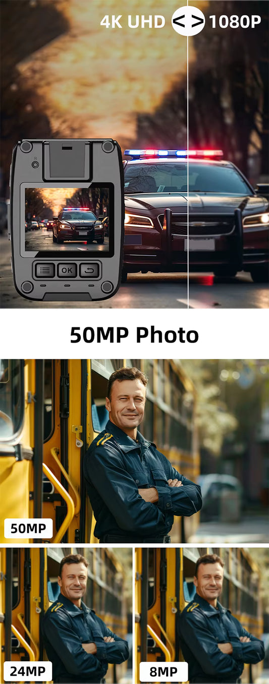 Mini Cámara de Seguridad 4K 50MP IP66 Impermeable con Visión Nocturna